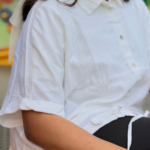Linen- Cotton Boxy Shirt (White)