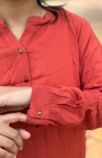 Maroon Linen Top - Image 3