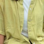Linen- Cotton Boxy Shirt (Olive Green)
