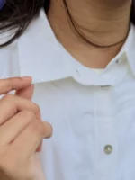 Linen- Cotton Boxy Shirt (White) - Image 3